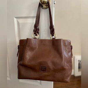Dooney & Bourke Florentine Leather Large Zip Barlow Satchel with dust bag